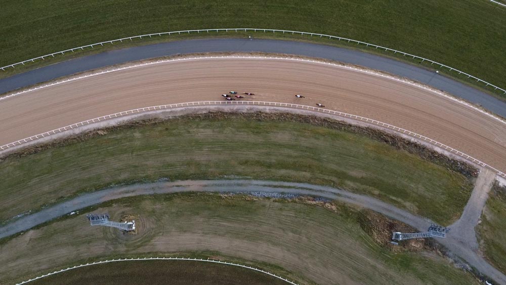 Horse racing from a drone
